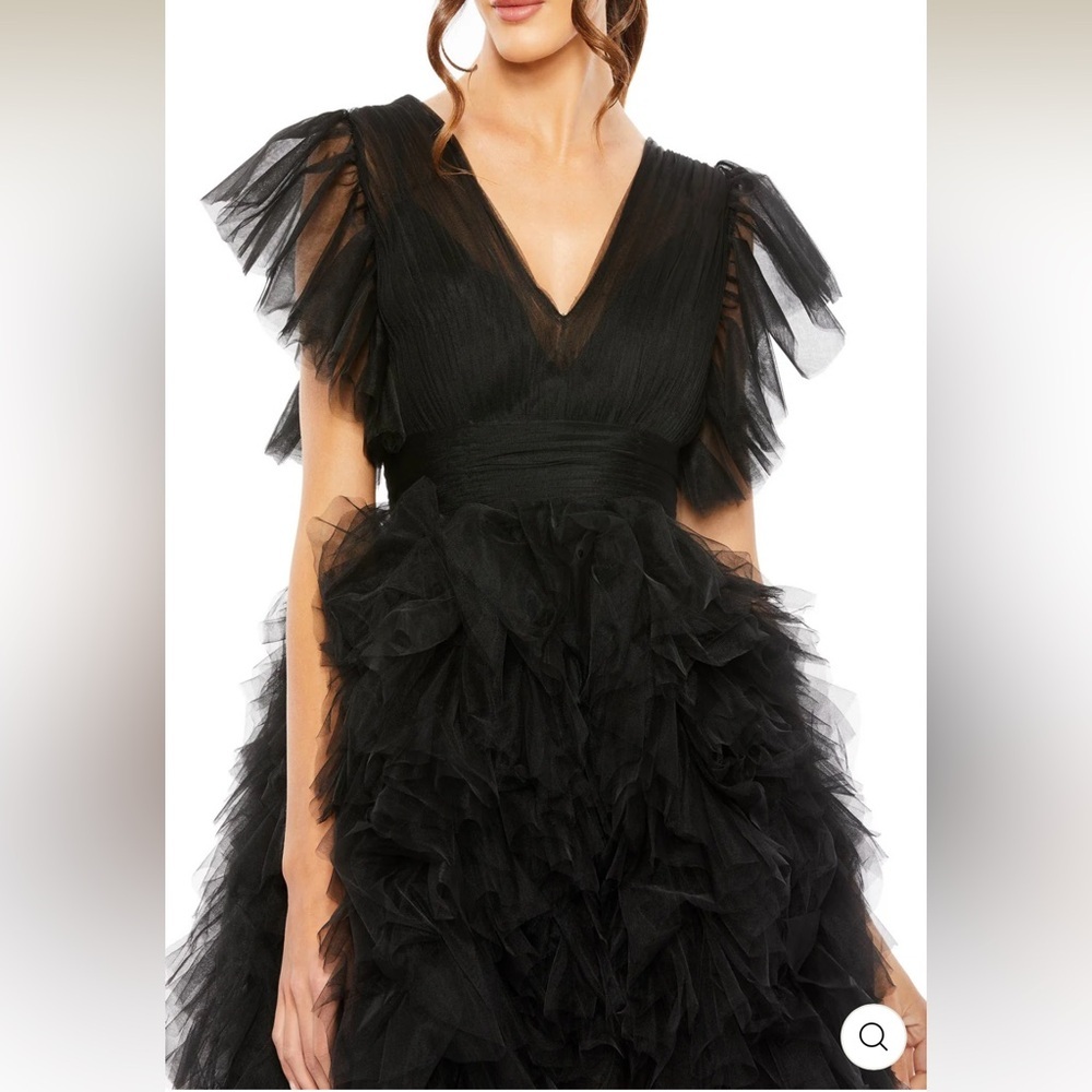 NWT Mac Duggal ruffle sleeve tulle mini dress *perfect for holidays* - Picture 6 of 9